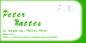 peter mattes business card